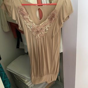 Brown sparkle blouse